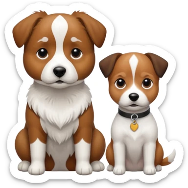 shizu-puddle mix dog sitting next to jack rassel dog sticker