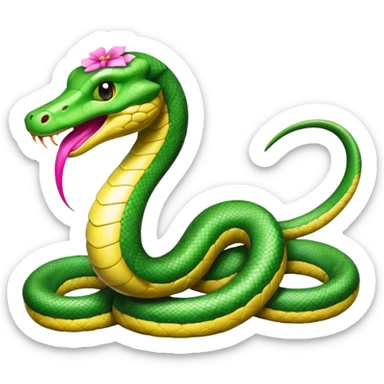 Serpiente con moño rosa sticker