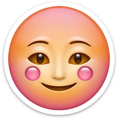 minimalist illustration of a warm glowing emoji face representing anonymous emotional connection. soft orange-pink gradient, gentle smile, organic round form, light diffusion, sense of warmth and intimacy, subtle glow around the edges, smooth and friendly aesthetic. sticker