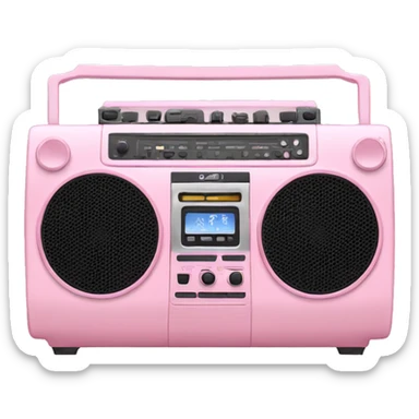 Light pink round boombox  sticker
