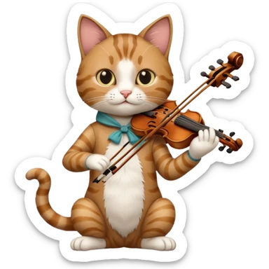 Cat playing violin sticker