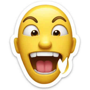 Biting limp basic yellow emoji face sticker