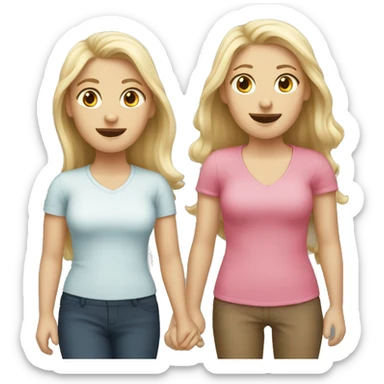 2 white girls is talking sticker