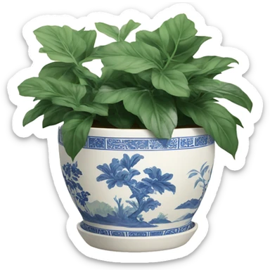 vintage Chinoiserie plant pot sticker
