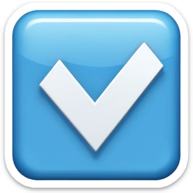 I want a blue background and a white checkmark inside it emoji which I will call the "Fake Roblox Verified Badge Emoji" and the blue background should be square and it should be the "🟦" emoji being the background sticker