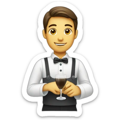 waiter delivering drink sticker