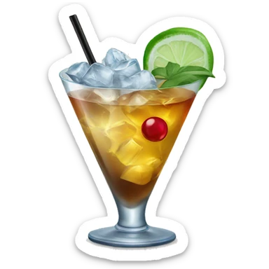 Cocktail with ice sticker