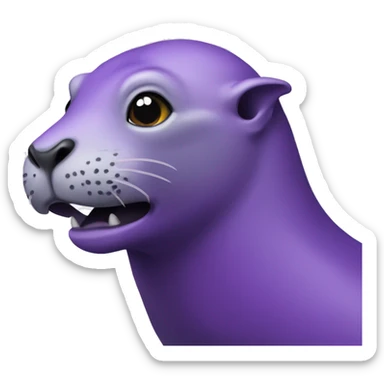 A purple sea lion sticker