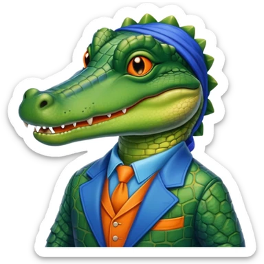 Gay alligator in blue and orange sticker