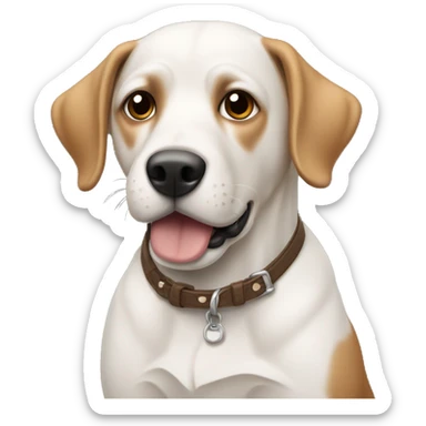 un perro, con manchas blancas y marrones sticker