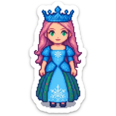 Add a crown to the princess, keep the style consistent with the original image, and maintain a transparent background. sticker