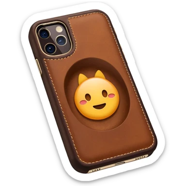 iphone 17  avec coque marron sticker