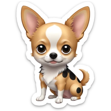 Chihuahua mit schwarz weißen Flecken  sticker