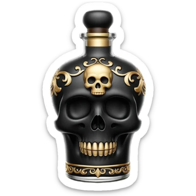 an elegant black poison bottle, no skull, no bones sticker