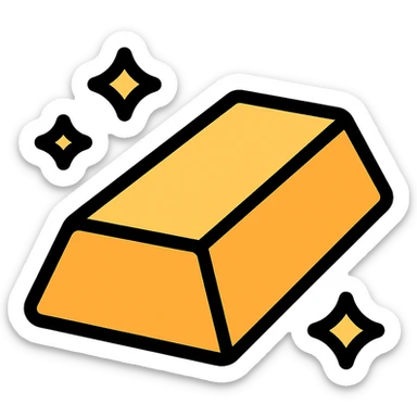 gold bar colored icon with black outlines sticker