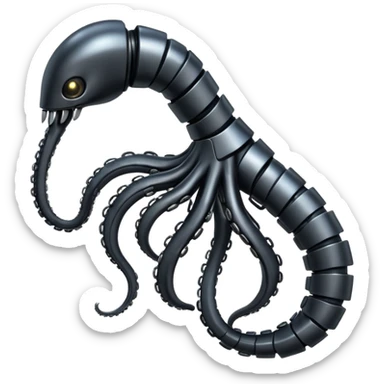 black robot tentacle arm sticker