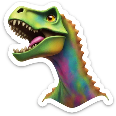 Dinosaur on an acid trip sticker