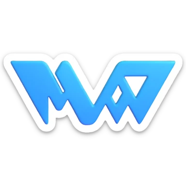 sleek blue and white 3D corporate logo sticker