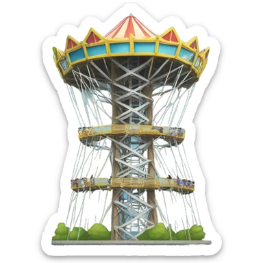 Amusement park drop tower sticker