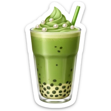 show me matcha boba tea latte sticker
