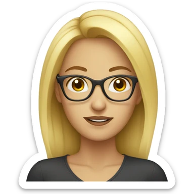 Blonde lady lost glasses sticker