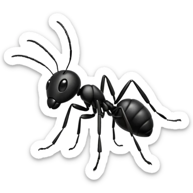 an ant that is jumping over stones sticker