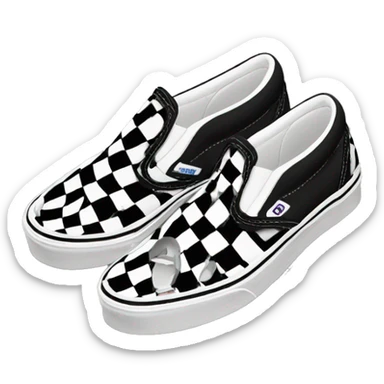 Checkered vans slip on shoes sticker
