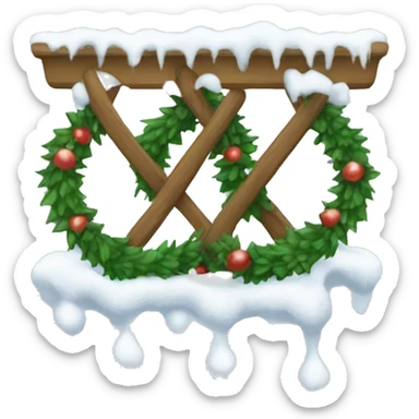 snow and garland sticker