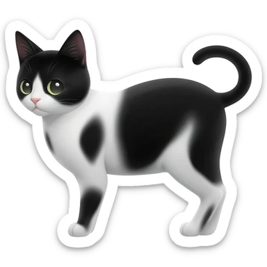 Black and white cat sticker