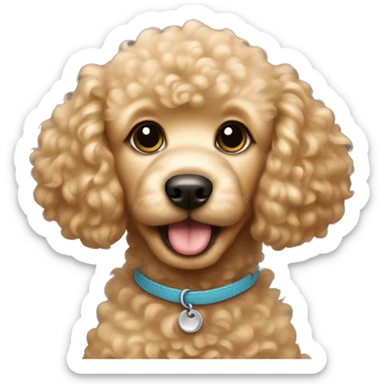 The golden poodle puppy sticker