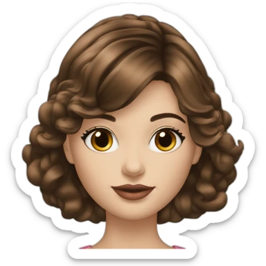 femme cheveux long brune dior sticker