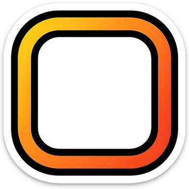 stylized icon of a square with rounded corners, completely white inside, flowing ombre transition to black outside, no visible border or outline, no text sticker