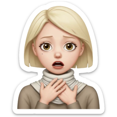 pretending to strangle your own neck sticker