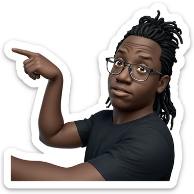 pointing male with glasses sticker