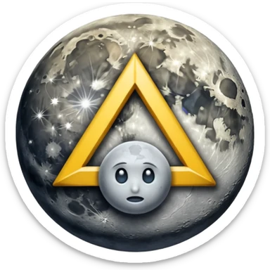 moon with warning rune flashing sticker