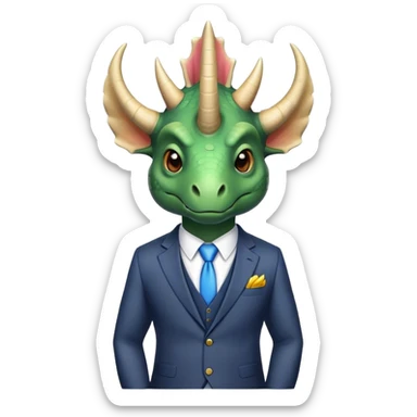 triceratops in a suit sticker