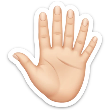 Little finger up and all the others are down with the thumb holding them. sticker