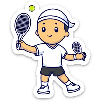 tennis player serving sticker