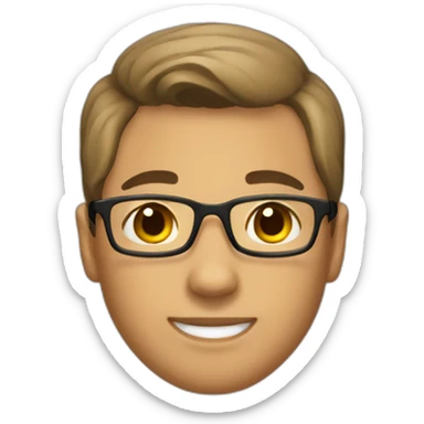 tan boy who is a teacher with a bun with dark hair sticker