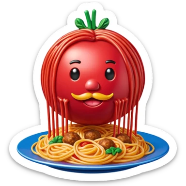  jeff koons meatball spam spaghetti sculpture  sticker