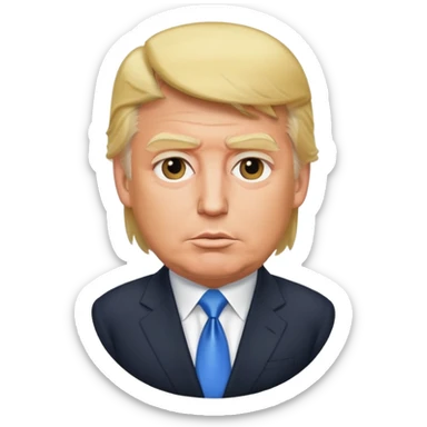 Donald Trump with blonde hair and suit sticker