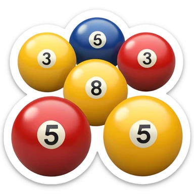 5 numbered billiard ball  sticker