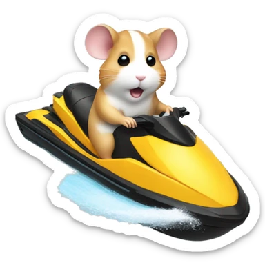 hamster on jetski sticker