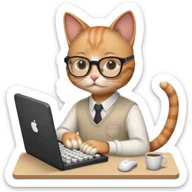 cat web developer sticker