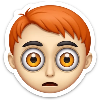 Crazy looking guy with huge eyes sticker