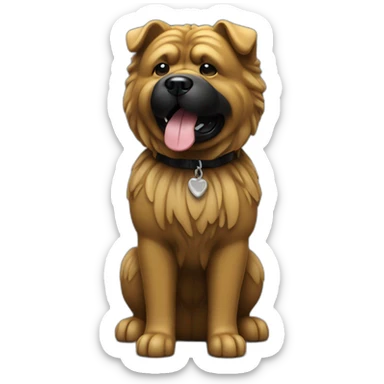 Chow dog rockstar black glass sticker