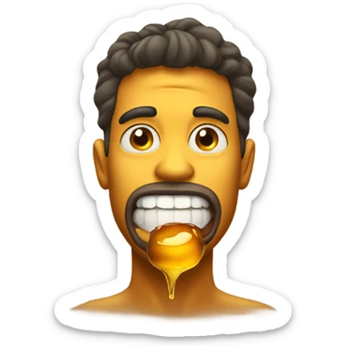 honey comming out of man mouth sticker