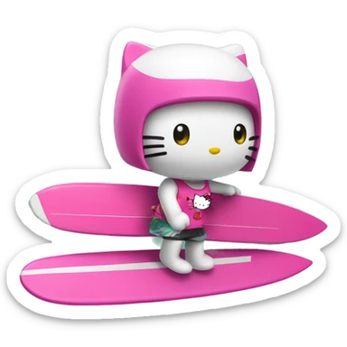 hello kitty surfer sticker