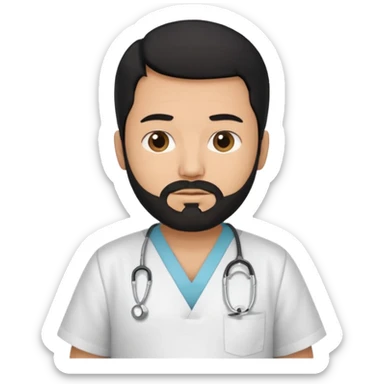 pregnant man with beard black hair and beard sticker