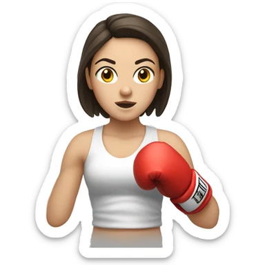 white brunette girl boxing sticker
